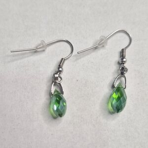 Green Crystal Drop Earrings